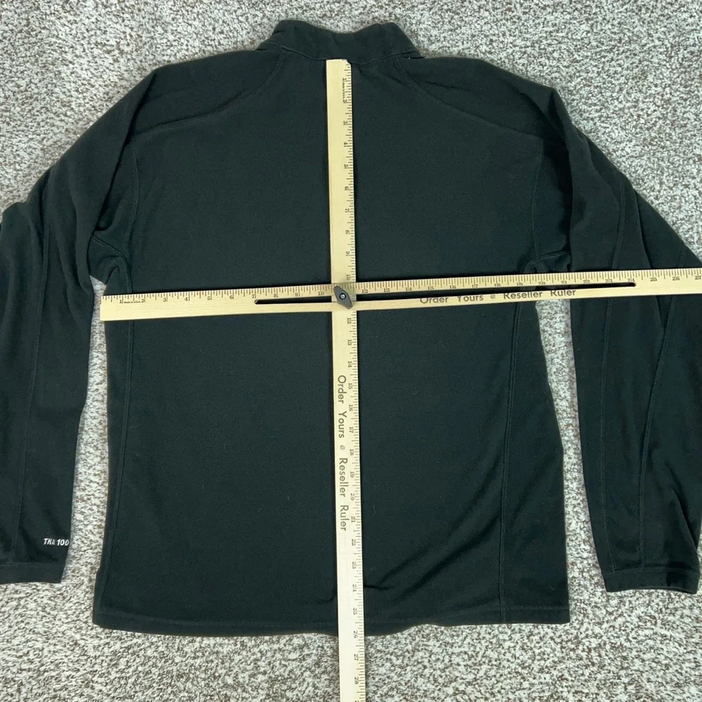 North Face Pullover Mens Medium Black TKA 100 Fleece 1/4 Zip Hiking Sweater Gorp
